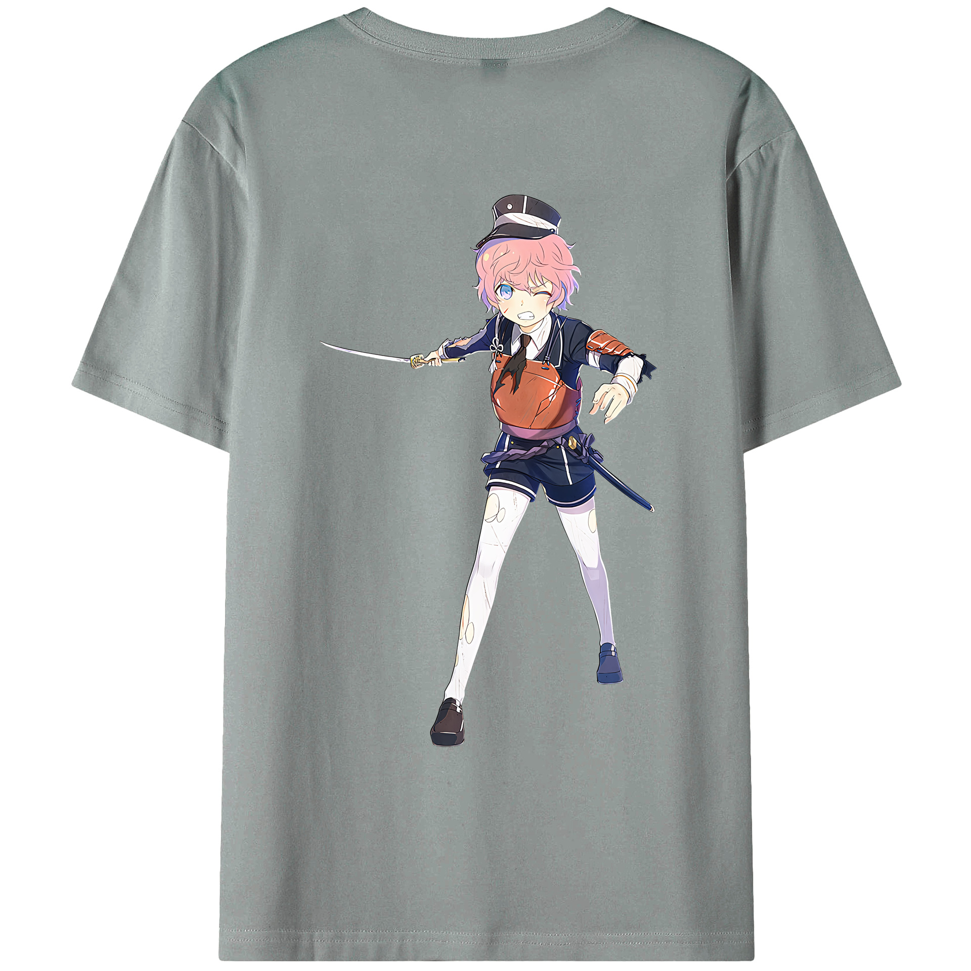 （画像用） 刀剣乱舞 Touken Ranbu 綿100％ メンズ半袖Tシャツ（バックプリント） 通気性